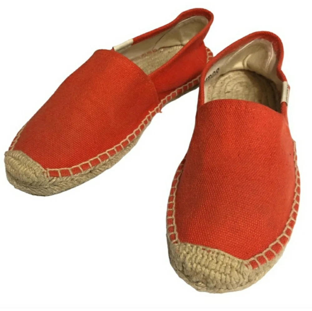 SOLUDOS Dali Espadrilles in Tangerine Red Size 5. EUC!